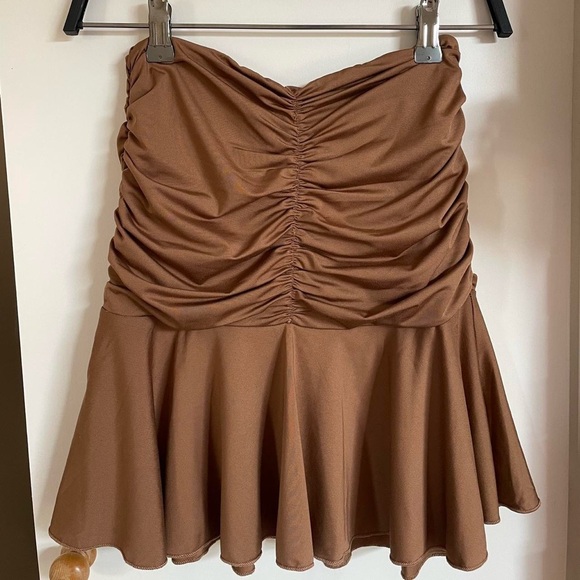 Princess Polly Brown Fit and Flare Mini Skirt - Picture 2 of 5